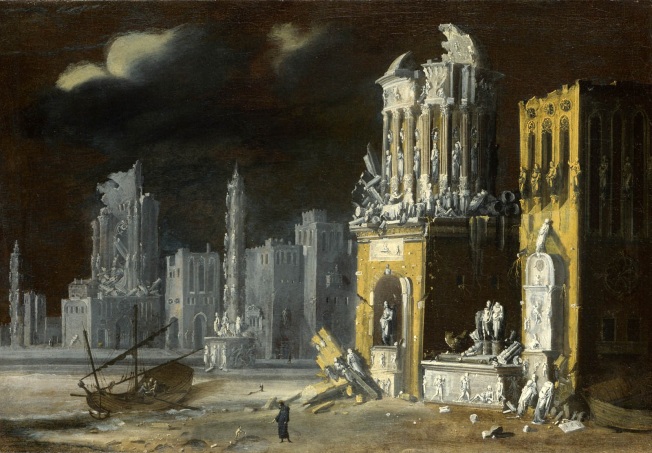 François de Nomé, 'Fantastic Ruins with Saint Augustine and the Child.'